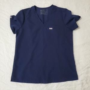 Figs Women's Navy Catarina One-Pocket Scrub Top (Medium)